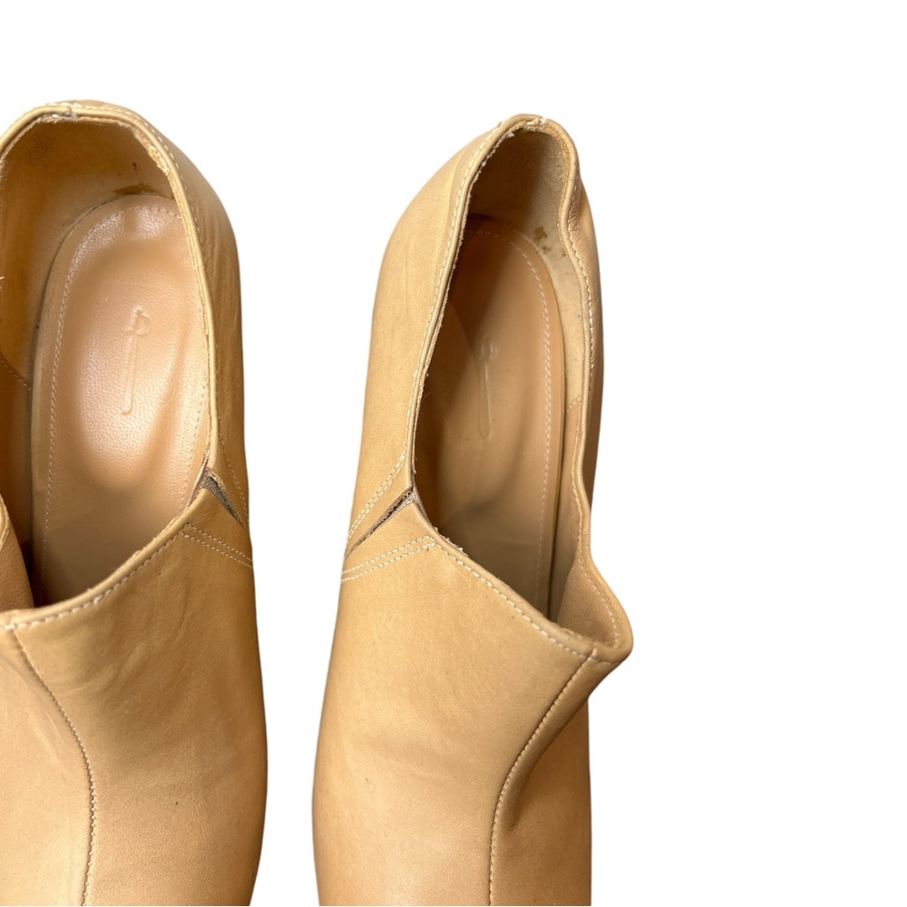 Women's Tan Ankle Booties - Sculpted Block Heel - Picture 9 of 12